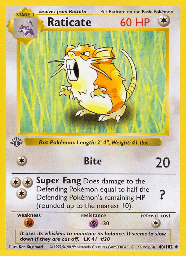 Raticate Base card