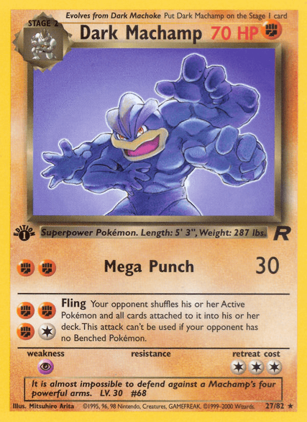 Dark Machamp Team Rocket card