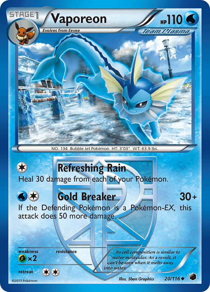 Vaporeon Plasma Freeze card