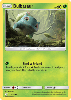 Bulbasaur Detective Pikachu card
