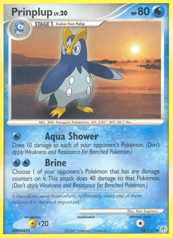 Prinplup Diamond & Pearl card