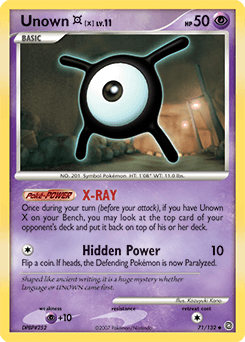 Unown [X] Secret Wonders card