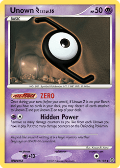Unown [Z] Secret Wonders card