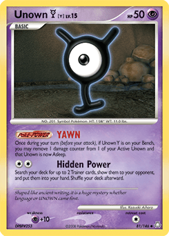 Unown [Y] Legends Awakened card