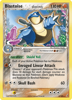 Blastoise δ Crystal Guardians card