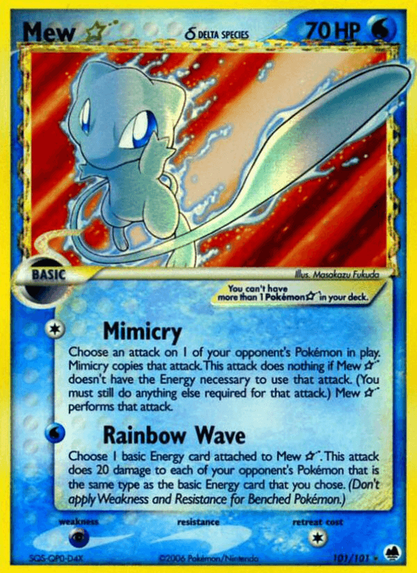Mew ★ δ Dragon Frontiers card