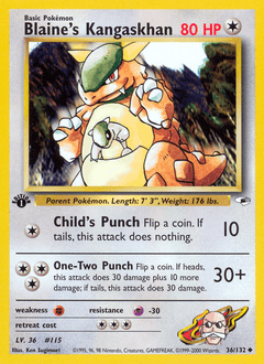 Blaine's Kangaskhan Gym Heroes card
