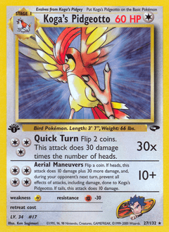 Koga's Pidgeotto Gym Challenge card