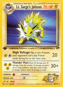 Lt. Surge's Jolteon Gym Challenge card