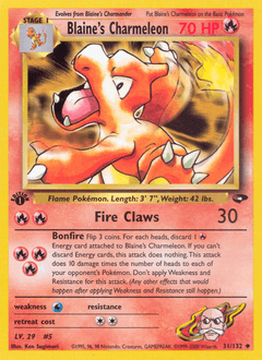 Blaine's Charmeleon Gym Challenge card