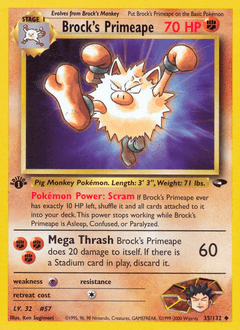 Brock's Primeape Gym Challenge card