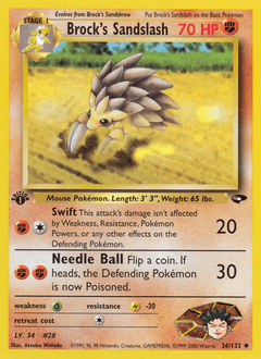 Brock's Sandslash Gym Challenge card