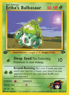 Erika's Bulbasaur Gym Challenge card