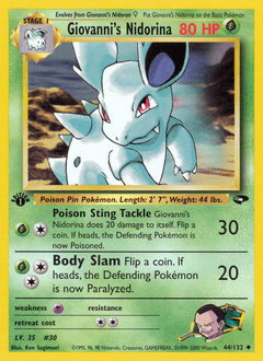 Giovanni's Nidorina Gym Challenge card