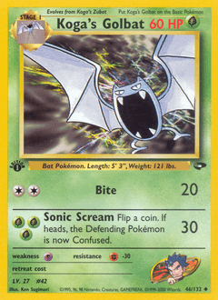 Koga's Golbat Gym Challenge card