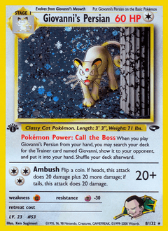 Giovanni's Persian Gym Challenge card
