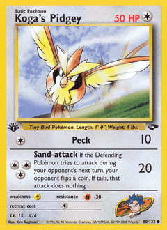 Koga's Pidgey Gym Challenge card