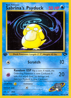 Sabrina's Psyduck Gym Challenge card