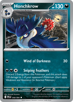 Honchkrow Phantasmal Flames card