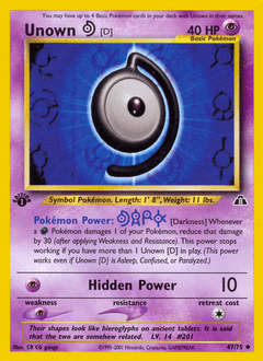 Unown [D] Neo Discovery card