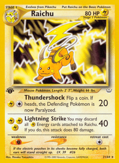 Raichu Neo Revelation card