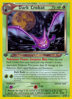 Dark Crobat Neo Destiny card