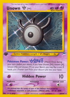 Unown [W] Neo Destiny card
