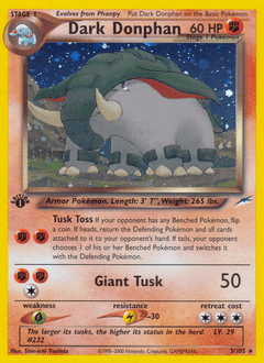 Dark Donphan Neo Destiny card