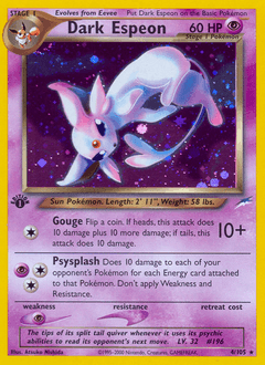 Dark Espeon Neo Destiny card