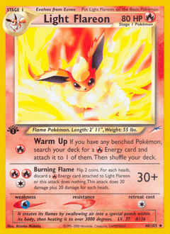 Light Flareon Neo Destiny card