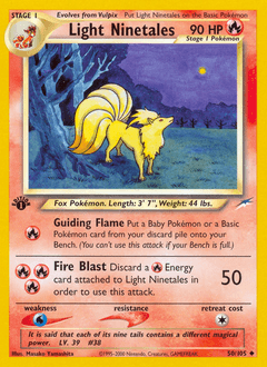 Light Ninetales Neo Destiny card