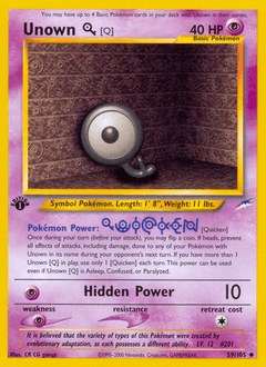 Unown [Q] Neo Destiny card
