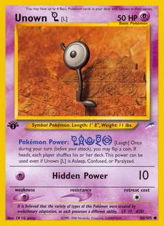 Unown [L] Neo Destiny card