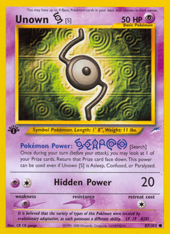 Unown [S] Neo Destiny card