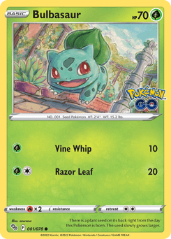 Bulbasaur Pokémon GO card