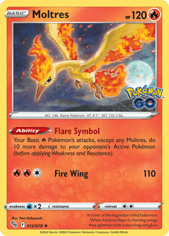 Moltres Pokémon GO card