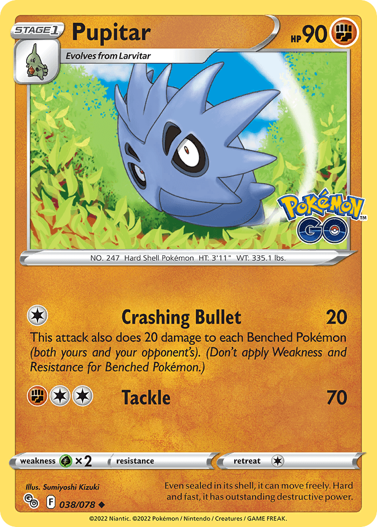 Pupitar Pokémon GO card
