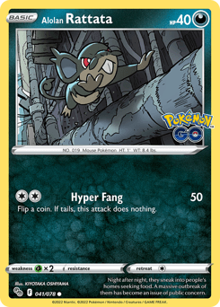 Alolan Rattata Pokémon GO card