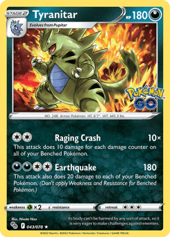 Tyranitar Pokémon GO card
