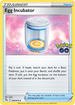 Egg Incubator Pokémon GO card