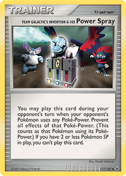 Team Galactic's Invention G-103 Power Spray Platinum card