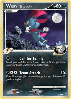 Weavile G Platinum card