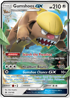 Gumshoos-GX Sun & Moon card