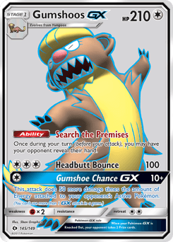 Gumshoos-GX Sun & Moon card