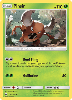 Pinsir Sun & Moon card