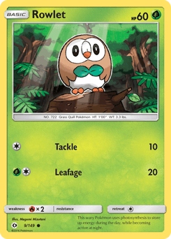Rowlet Sun & Moon card