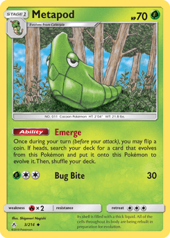 Metapod Unbroken Bonds card