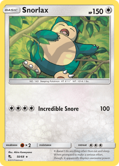 Snorlax Hidden Fates card