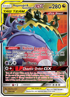 Naganadel & Guzzlord-GX Cosmic Eclipse card