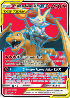 Charizard & Braixen-GX Cosmic Eclipse card